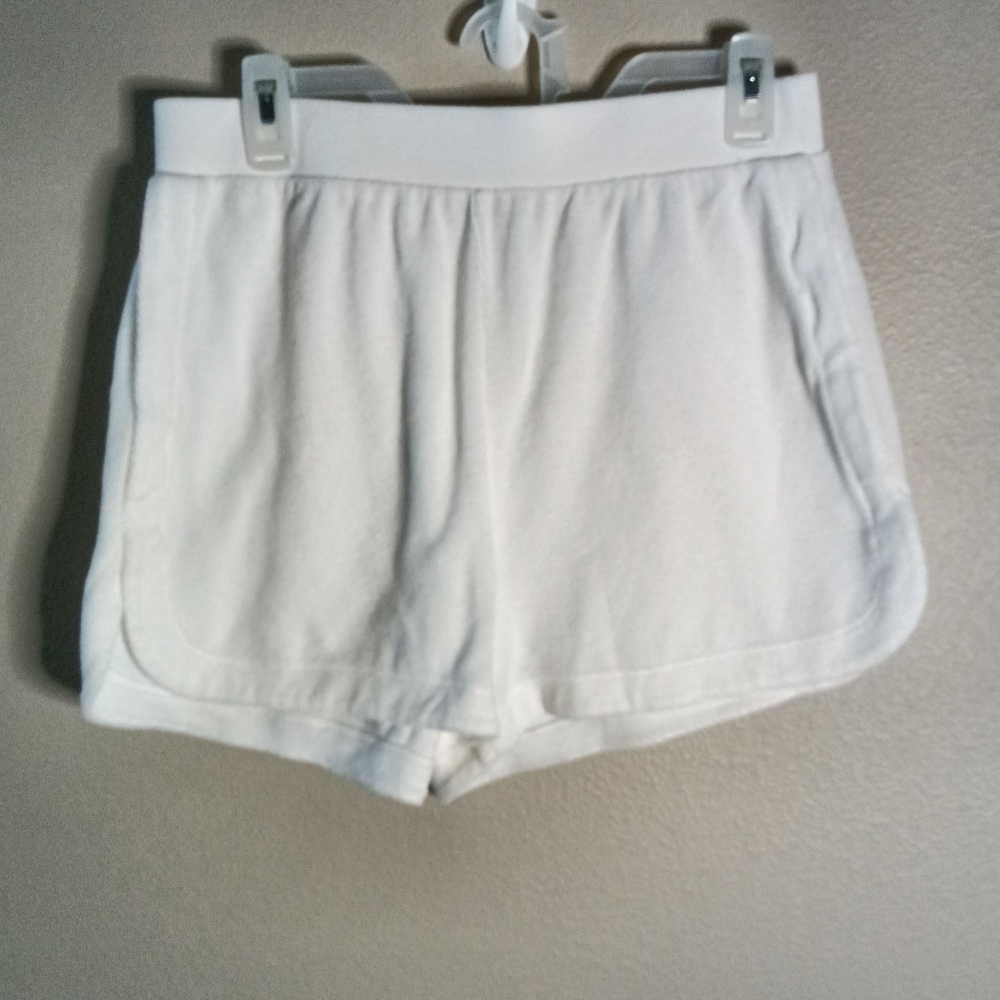 GAP Towel Terry High Rise Short Fresh White Easy Pull On Elastic Waist Size M